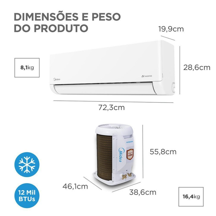 Imagem do produto Ar Condicionado Springer Midea Inverter 12000 BTUS Frio AI Airvolution 220V Imagem do produto Ar Condicionado Springer Midea Inverter 12000 BTUS Frio AI Airvolution 220V